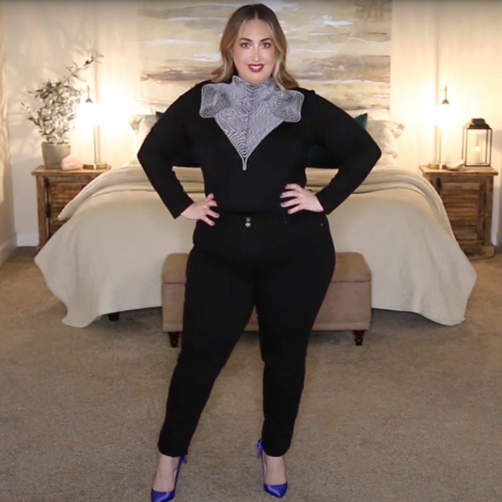 Ashley Stewart Woven Rope Blouse - Black and White Size: 18/20